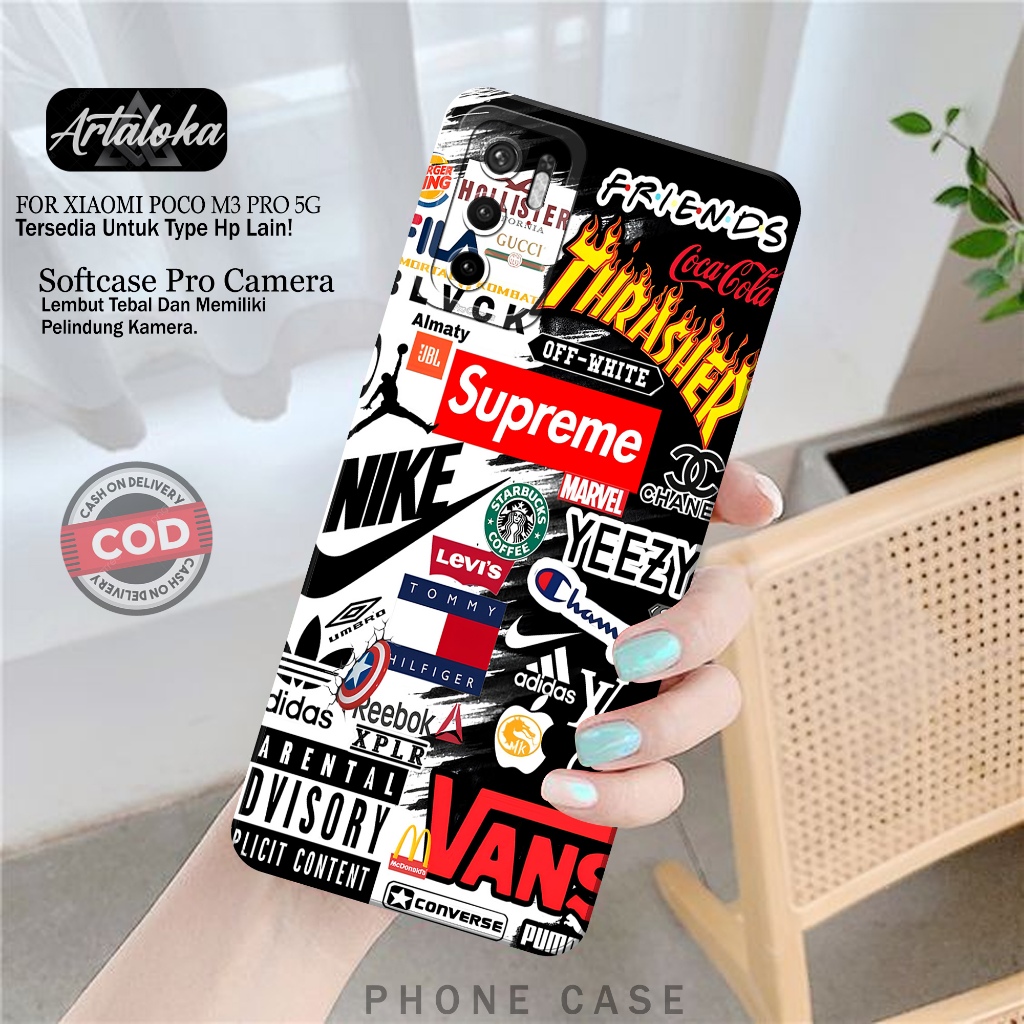 Softcase Hp Xiaomi Poco M3 Pro 5G Fashion Case Branded Case Poco M3 Pro 5G Silikon TPU Pro Camera Ca