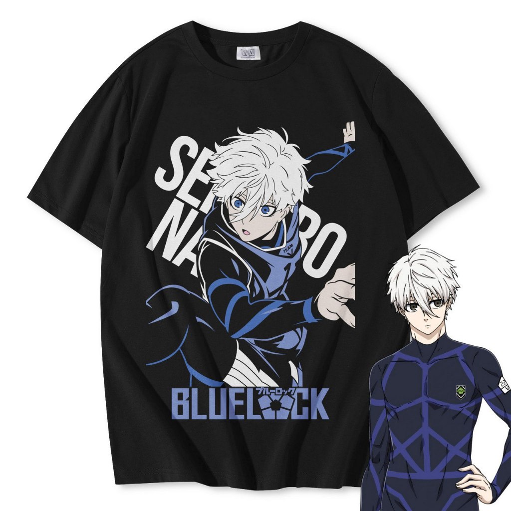 Kaos Blue Lock Seishiro Nagi Football Japan Husbu Otaku Anime Manga Unisex