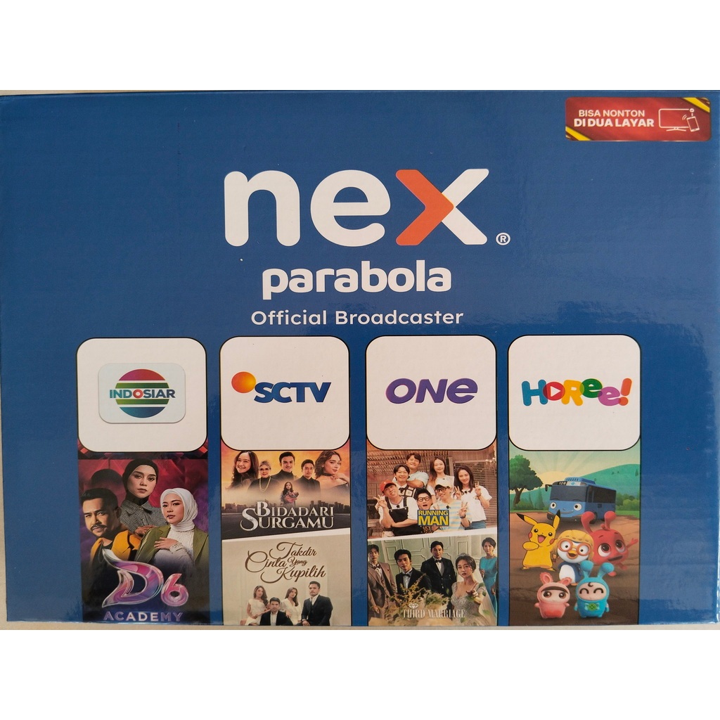 Nex Parabola Kotak BIRU Satellite Receiver Mpeg4 HD Gratis Tayangan Paket Diamond 1 bln & TV Nasiona
