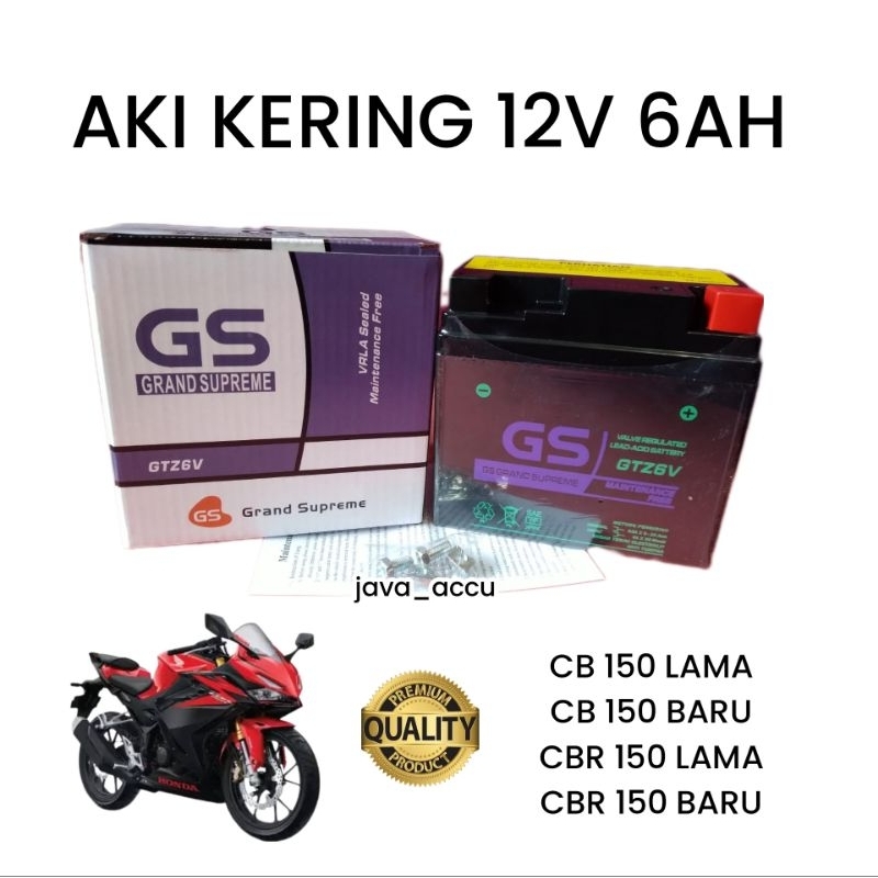 AKI MOTOR CB 150 R CBR 150 AKI KERING AKI GS GRAND SUPREME GTZ6V 12V 6AH