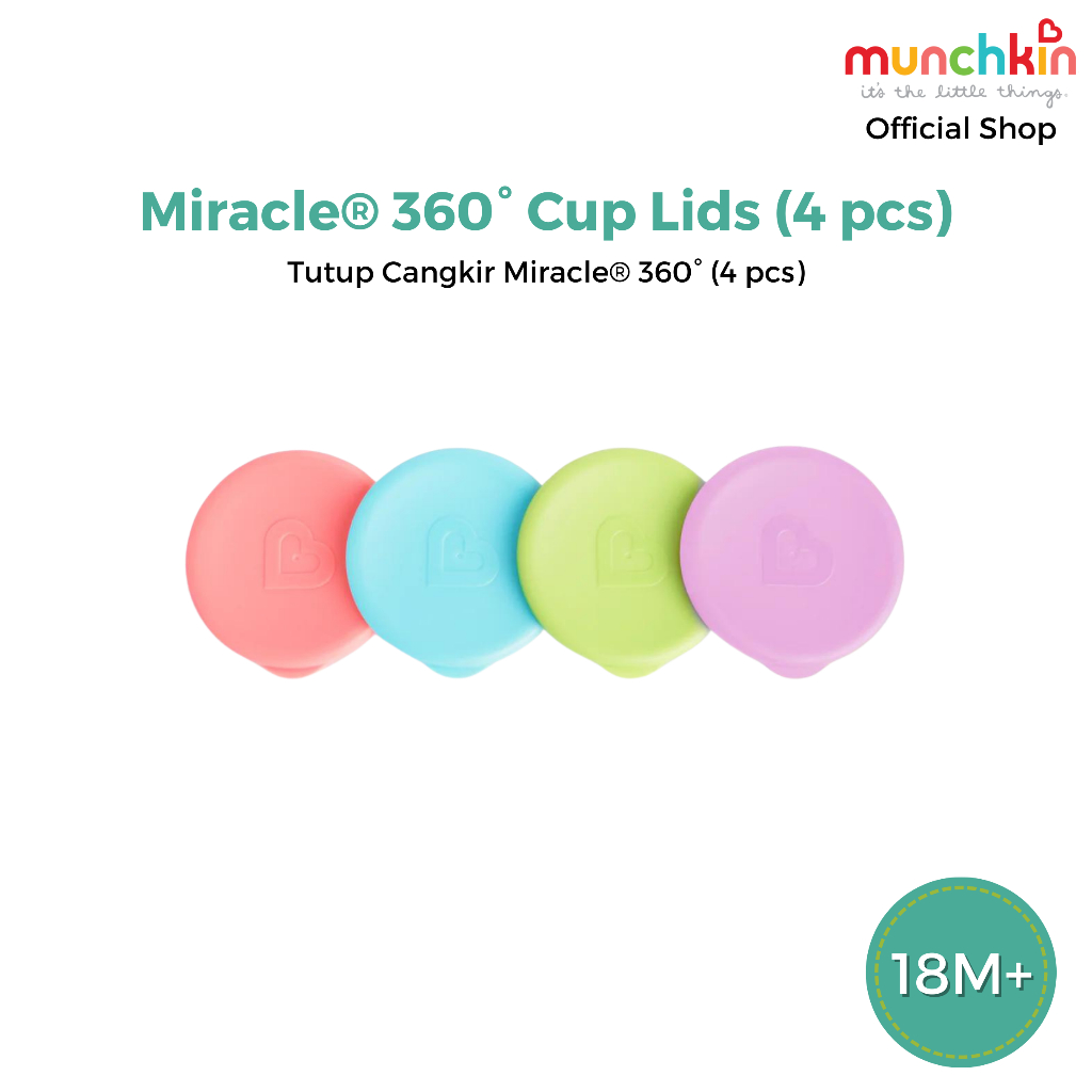 MUNCHKIN Miracle Cup Lids 4 pcs / tutup botol minum anak munchkin tutup cangkir minum anak munchkin