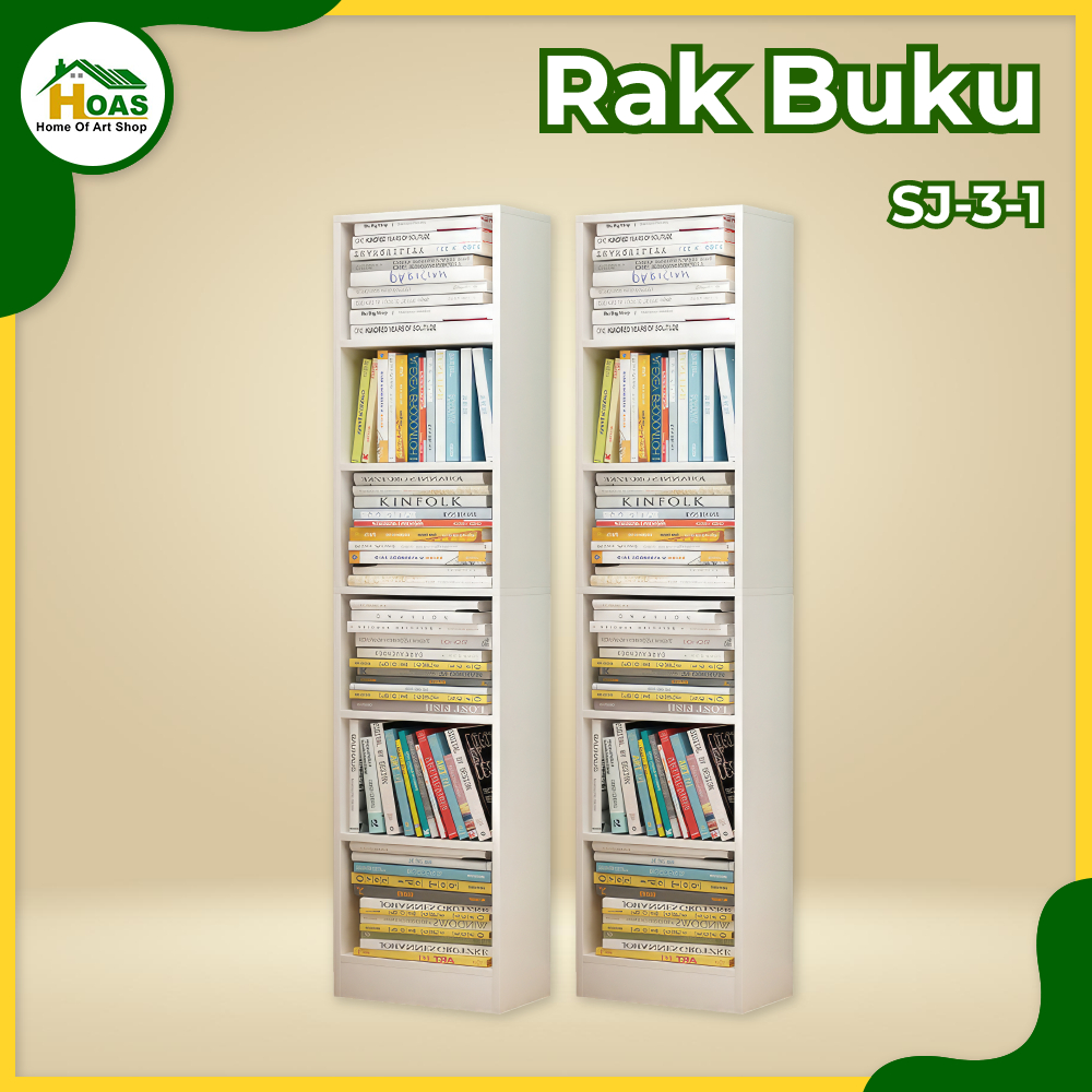 Hoas Official Shop Rak Buku 6 Susun Minimalis Lemari Buku Serbaguna / Rak Buku Kayu Penyimpanan Serb