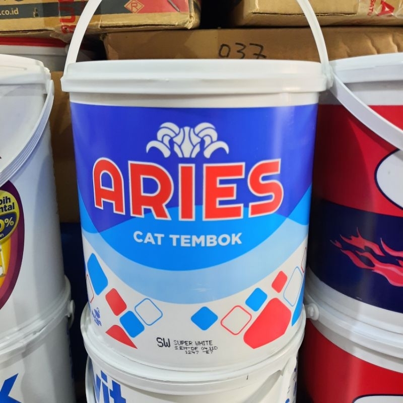 Cat Tembok Aries 5kg warna Putih , Cream / Putih Bersih / Cat Dinding / Cat Murah