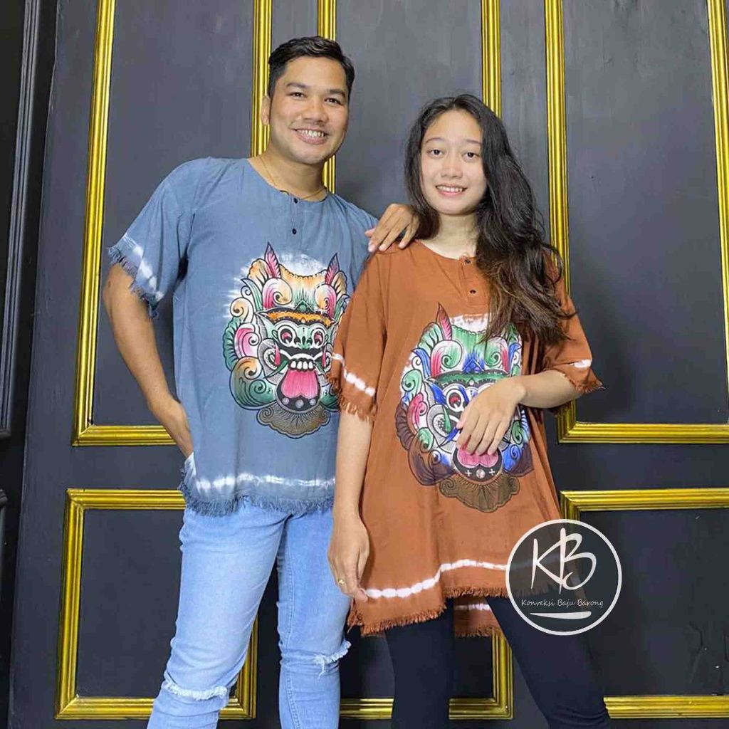 Original - Baju barong bali polos pria wanita - adem dan lembut - baju pantai - kaos bali terlaris S