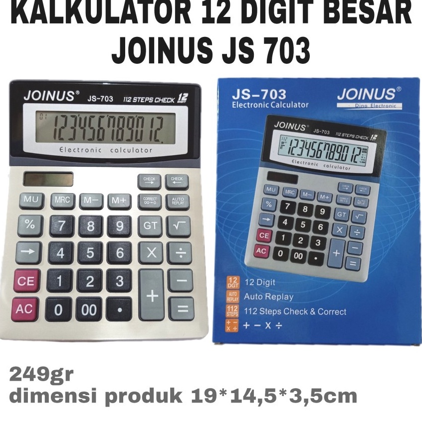 

KODE D88W KALKULATOR BESAR 12 DIGIT JOINUS JS 73 CALCULATOR DESKTOP DAGANG CHECK CORRECT AUTO REPLAY