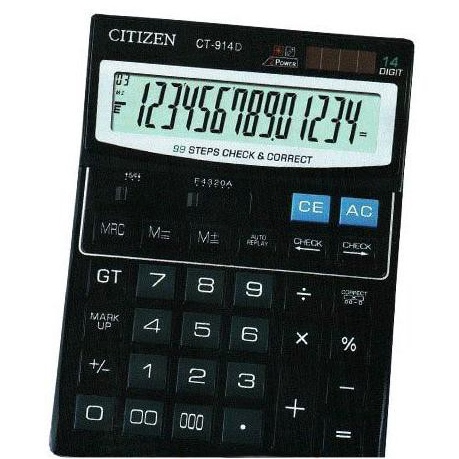 

KODE X22K Kalkulator Dagang 14 Digit Citizen CT914D