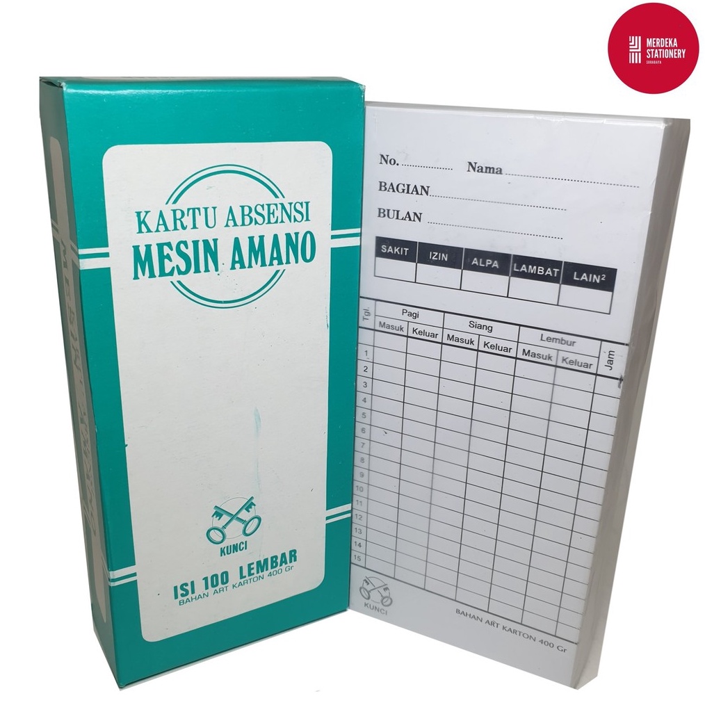 

KODE S32C 1 LembarKartuKertas AbsenAbsensi Dua Kunci Mesin Amano 4 gram