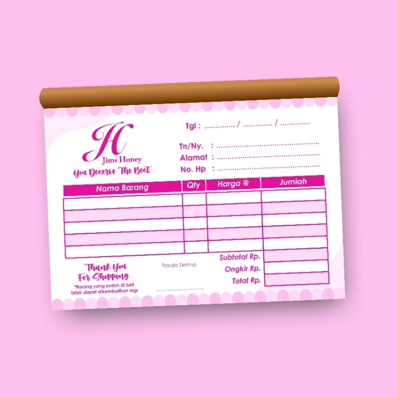 

lembar pengiriman jimshoney