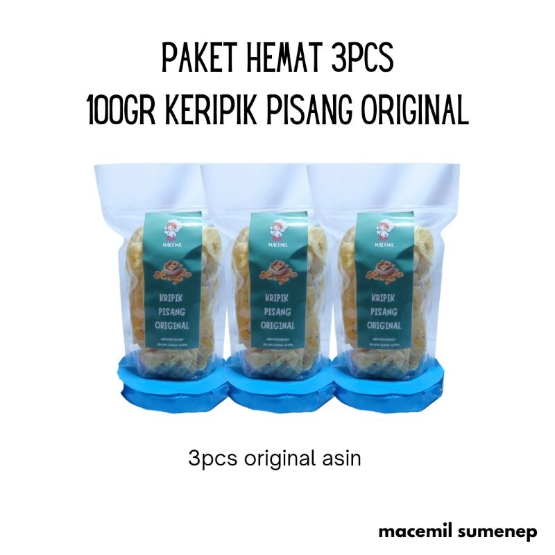 

MACEMIL Cemilan Makanan Ringan Keripik Pisang 300gr All Varian Rasa Murah Hemat