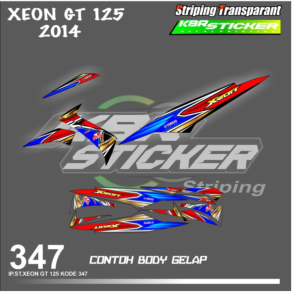 XEON GT 125 2014 (COD) STIKER STRIPING MOTOR YAMAHA XEON GT 2014 HOLOGRAM DAN TRANSPARAN