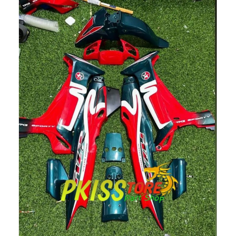 Body Bodi Set Halus Yamaha Fizr Fiz R Caltex Merah Hijau