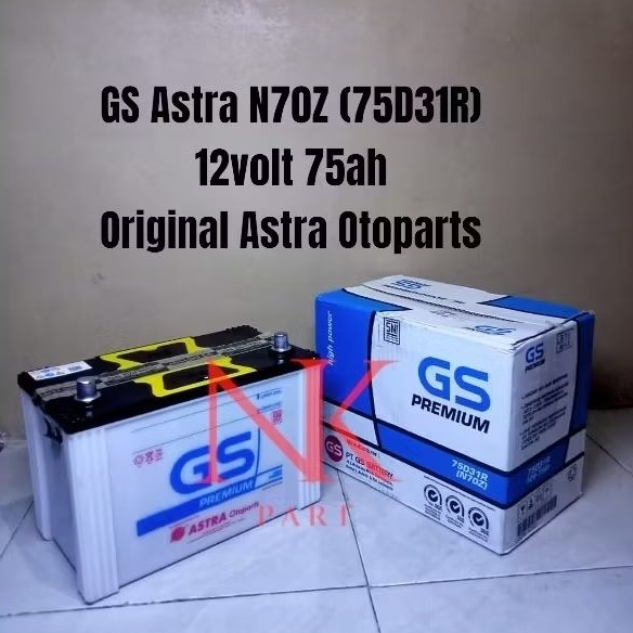 Aki Mobil Isuzu Truk Elf NHR 55, DMax GS Astra N70Z 75Ah Basah