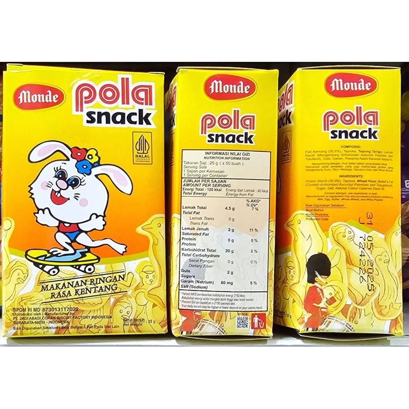 

Monde pola snack rasa kentang 50gr box