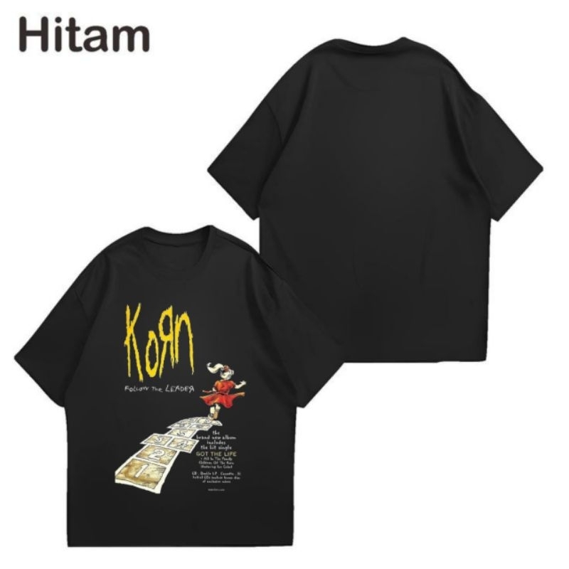 KAOS HITAM DEWASA BAJU BAND KORN | T-SHIRT BLACK BAJU BAND | KAOS BAND | KAOS MUSIC | BAJU BAND | KA