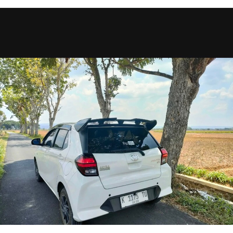 spoiler all new agya ayla 2023 on model urbanite racing style spoiler axia wigo