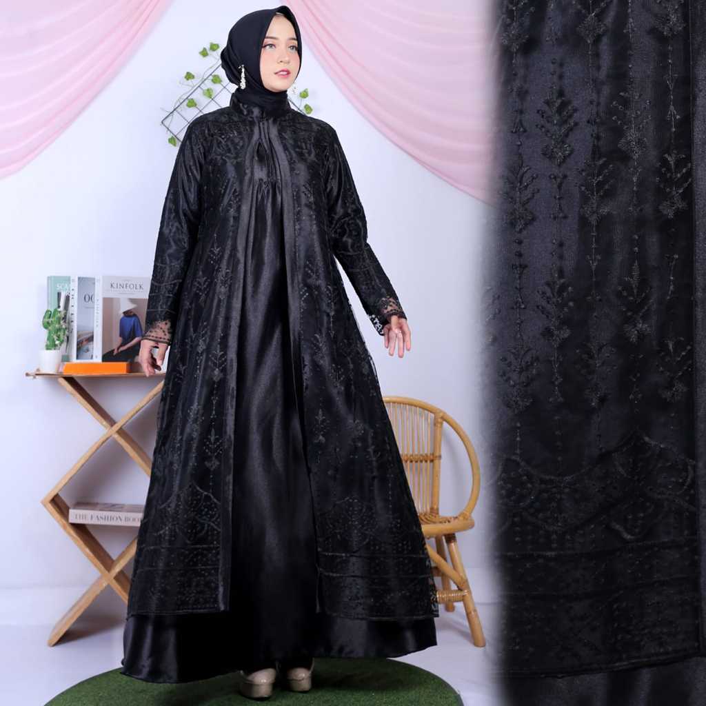 Baju Gamis Busana Muslim Gamis Full Brukat Tile Gamis Pesta Brukat Dewasa Fashion Gamis Premium
