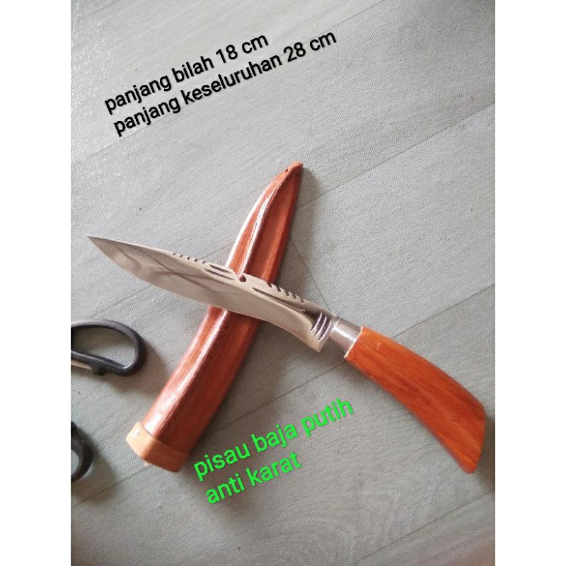 pisau,baja, putih, asli,super,tajam,anti,karat