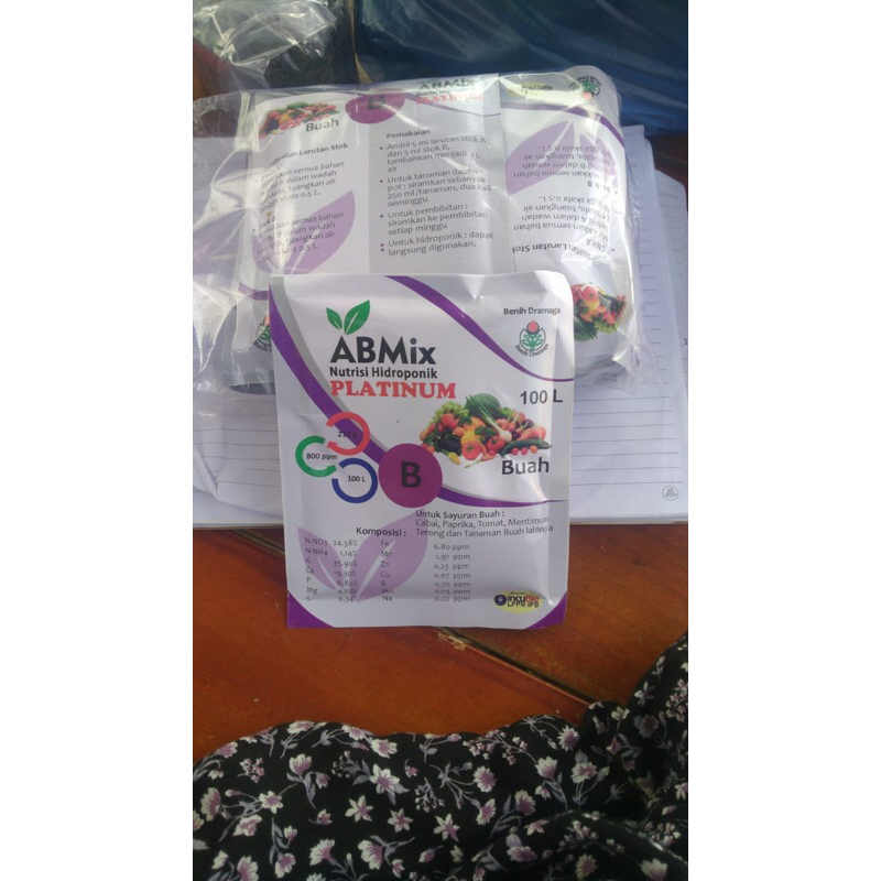 Ab mix sayuran dan buah (pupuk hidroponik) 100 liter