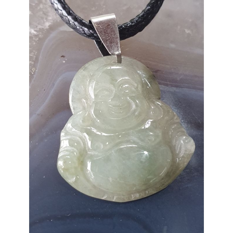 #7454 - Certified Grade A china Giok Buddha Liontin Jade Jewelry necklace pendant gift Asli Natural 