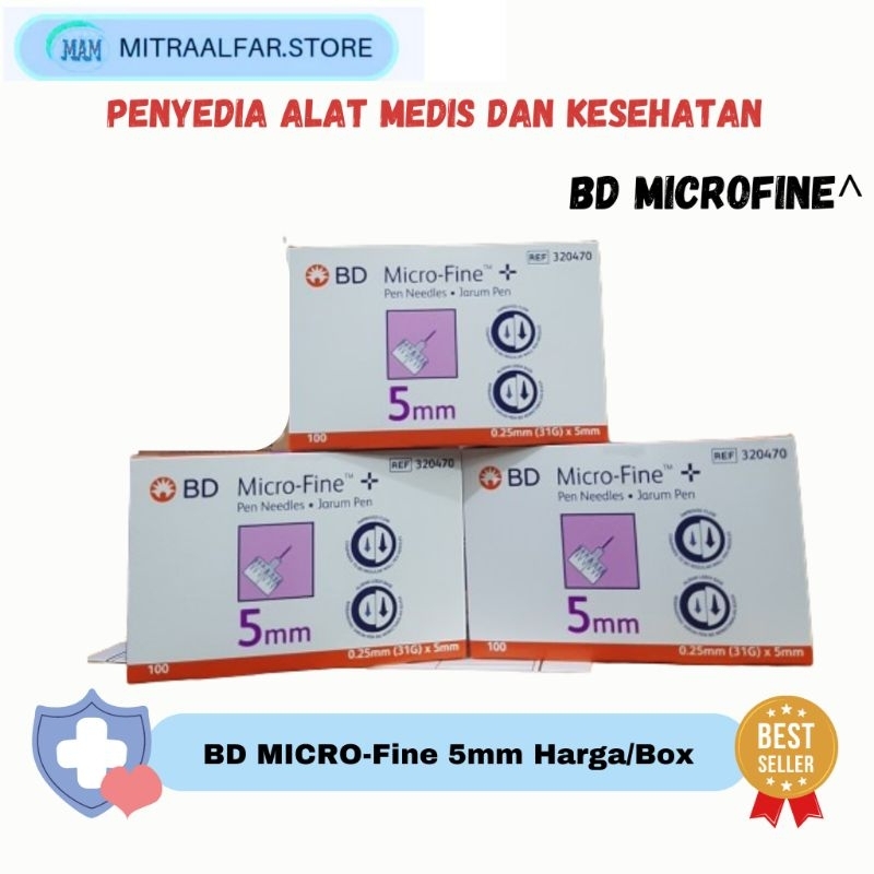 Micro-Fine Biru 31G 5mm Jarum Pen Insulin Pen Needle Pack