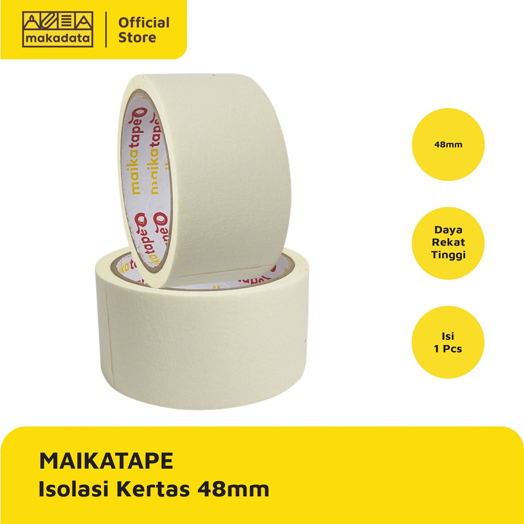 

ISOLASI KERTAS / MASKING TAPE MAIKATAPE 48MM MURAH