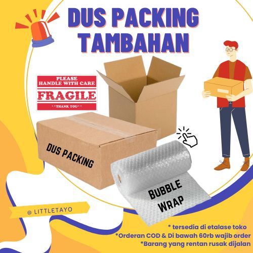 

DUS PACKING PAKING BOX PACKAGING TAMBAHAN KARDUS BUBLE WRAP PELINDUNG PAKET FRAGILE PENGAMAN