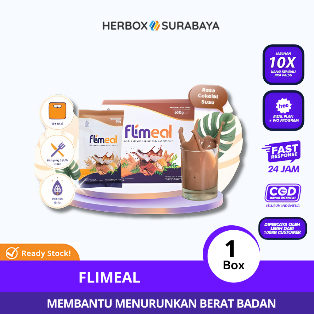 

FLIMEAL PROMO FREE SHAKER MINUMAN SEREAL PENGGANTI MAKAN SUSU COKLAT MINUMAN DIET ISI 12 SACHET BY FLIMTY