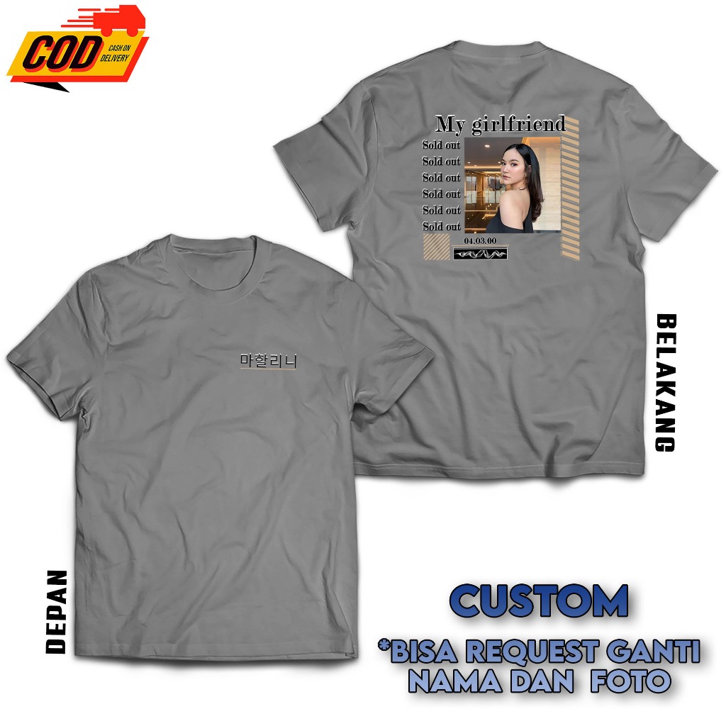 KAOS CUSTOM PAKAI FOTO SENDIRI (chat ke admin) - KAOS PRIA WANITA DISTRO - BAJU STREETWEAR AESTHETIC