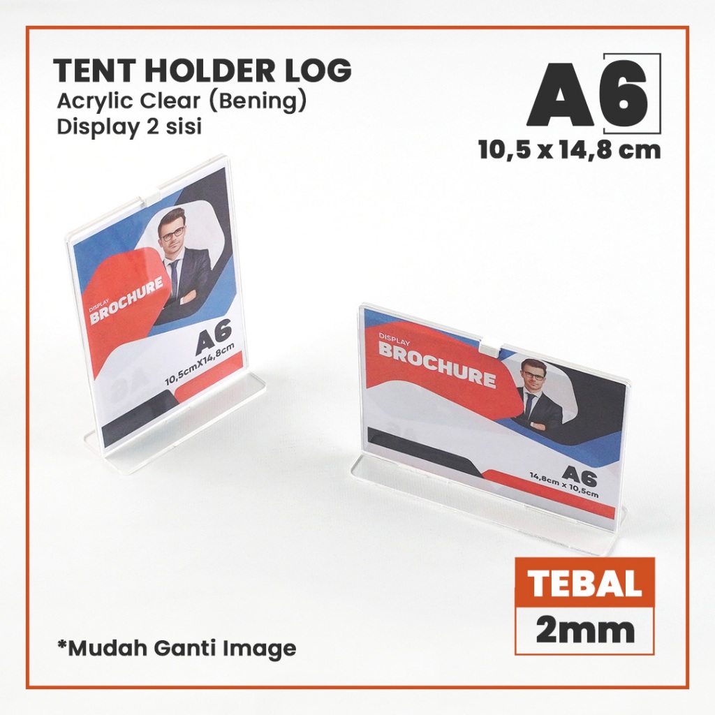 

Tempat Brosur Akrilik / Tent Card Holder Qris Barcode - Ukuran A6 2mm