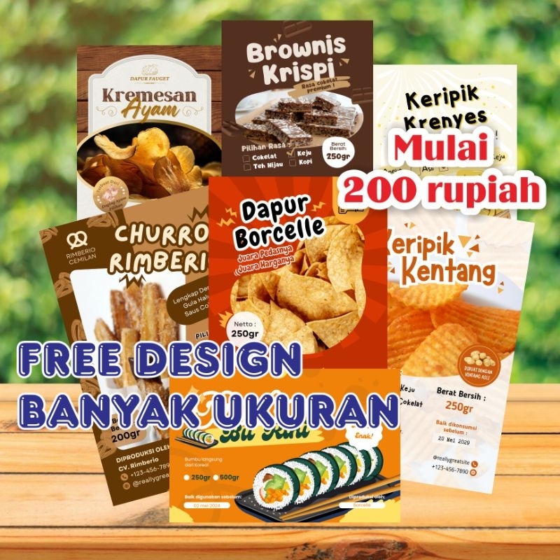 

STIKER LABEL KEMASAN PRODUK / STIKER USAHA CEMILAN / STIKER PRODUK CUSTOM / STIKER TERMURAH