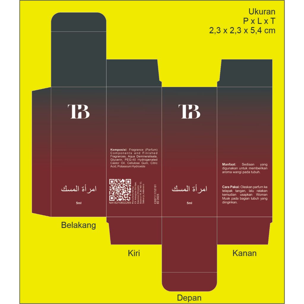 

Box custom full colour ukuran P x L x T = 2,3 x 2,3 x 5,4 cm