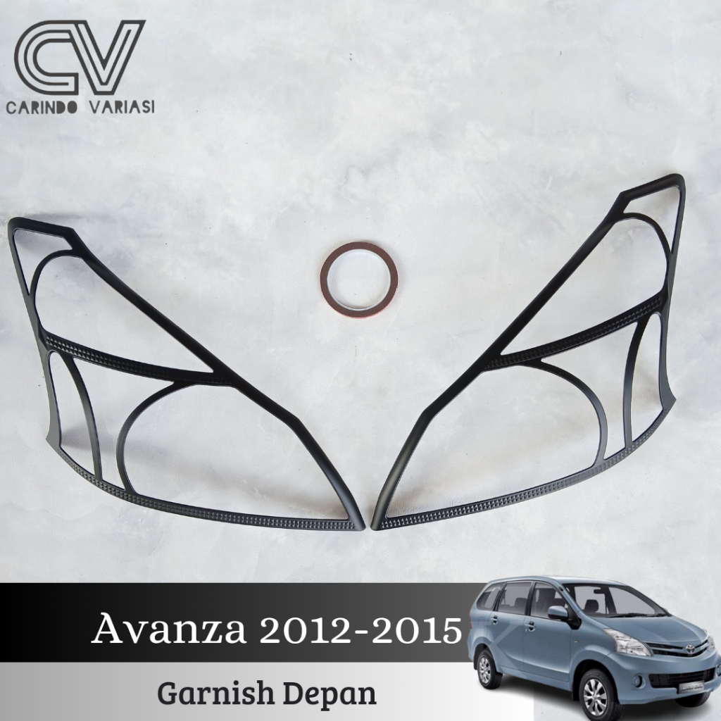 Cover Garnish Lampu Depan Mobil Avanza 2012-2015 Hitam Doff