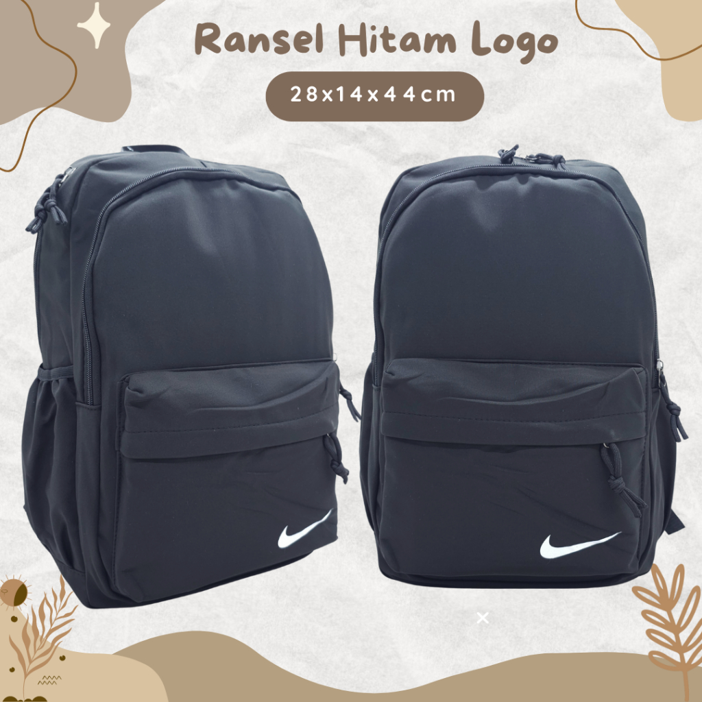 RANSEL POLOS HITAM PRIA WATER PROOF TERBARU / TAS PARASUT PRIA LOGO 4 RUANGAN ANTI AIR NEW ARRIVAL /