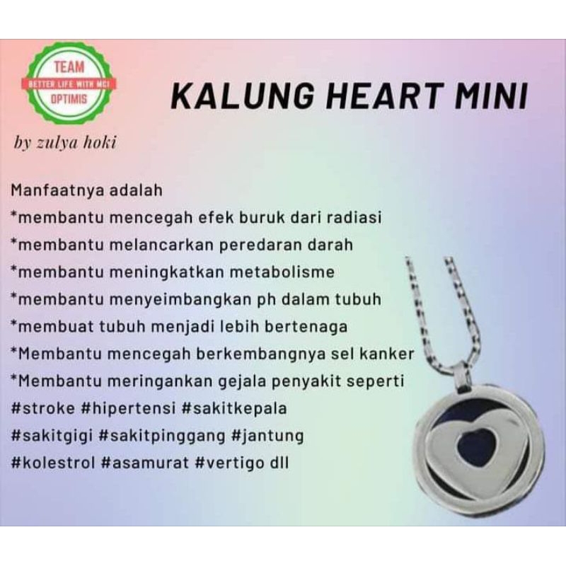 PENDANT HEART MINI KALUNG KESEHATAN MCI