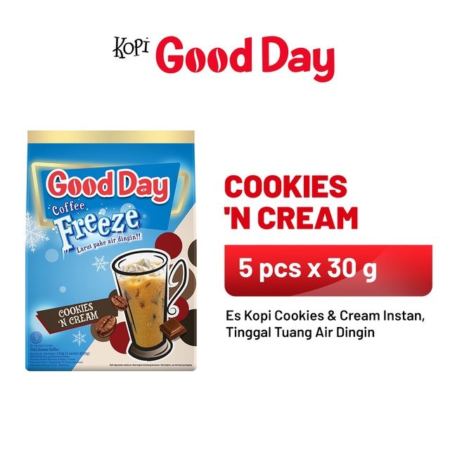 

GOOD DAY Coffee Freeze Cookies n Cream 1 Pack Isi 5 Sachet x 30 gr