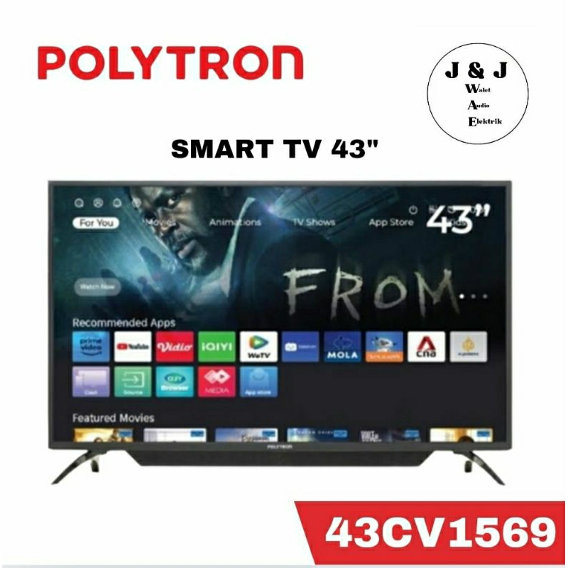 TV LED SMART TV 43 INCH POLYTRON 43CV1569 SMART TV GARANSI RESMI
