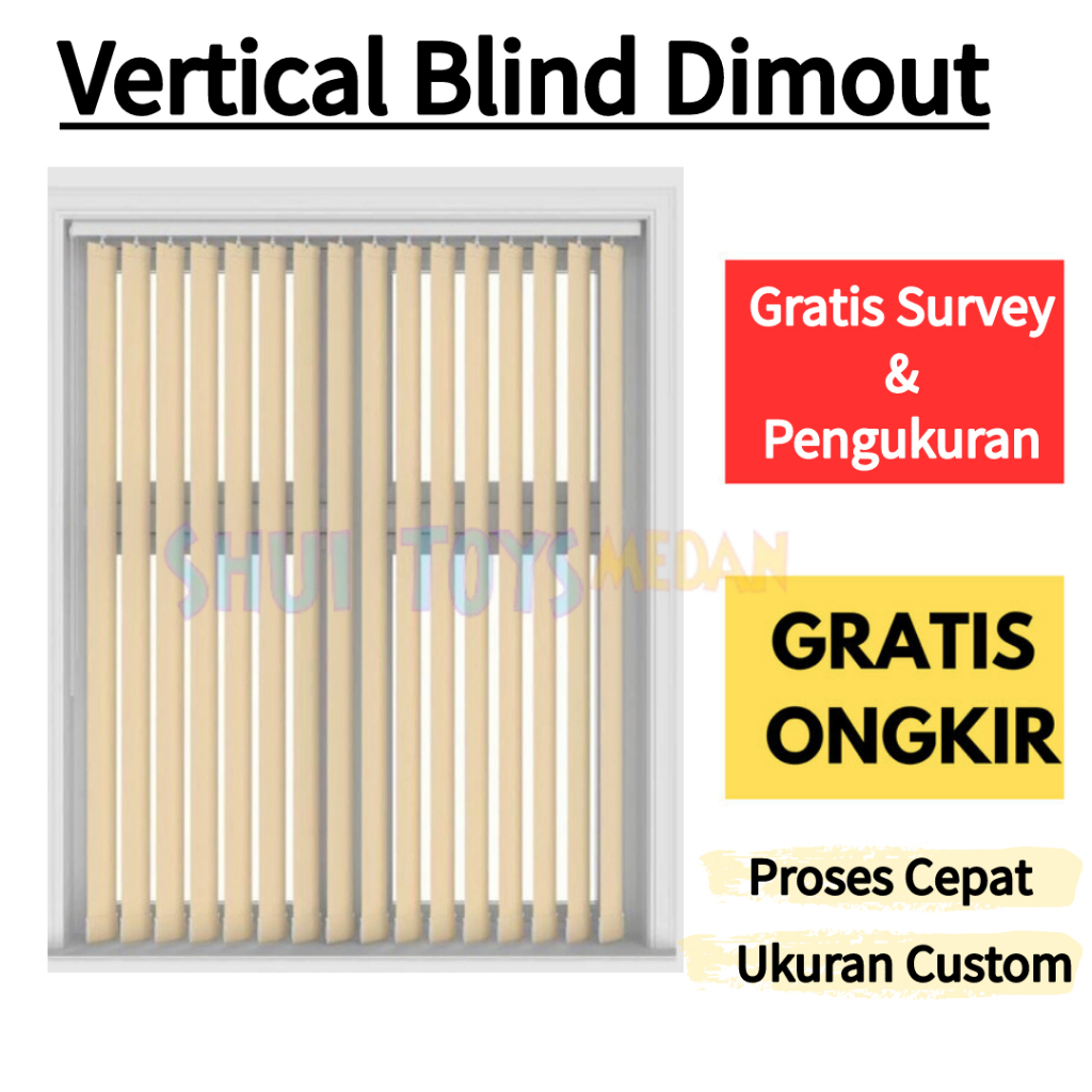 Vertical Blind Dimout /Krei Blind /Tirai Lipat /Tirai Kantor /