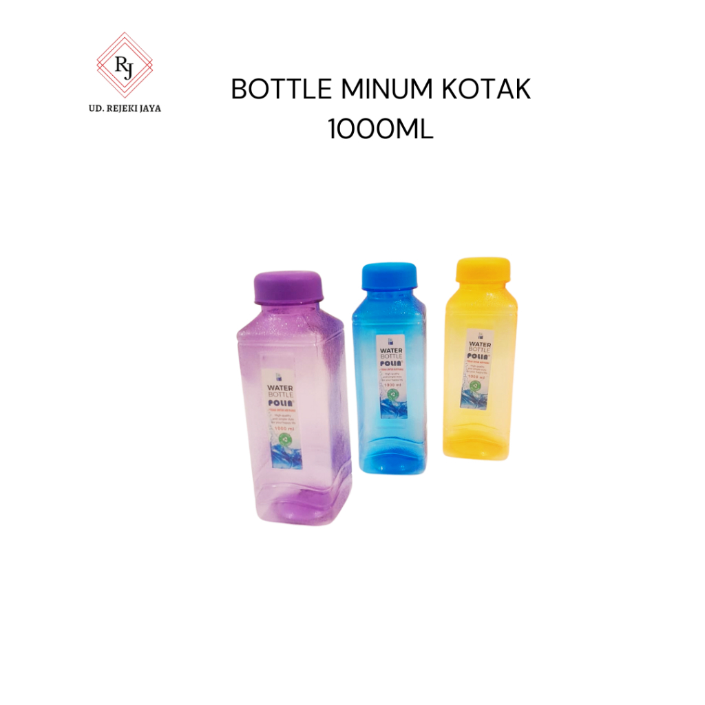 Bottle Minum Plastik Kotak 1000ml BPA FREE / Botol Murah