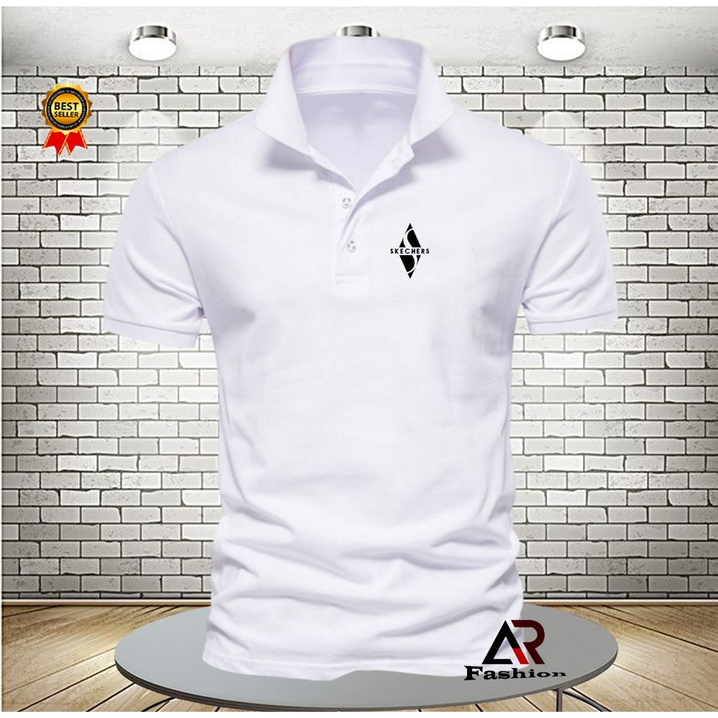 AR FASHIONPOLO SHIRT PRIA/WANITA KAOS POLO KERAH SKECHERS BLACK