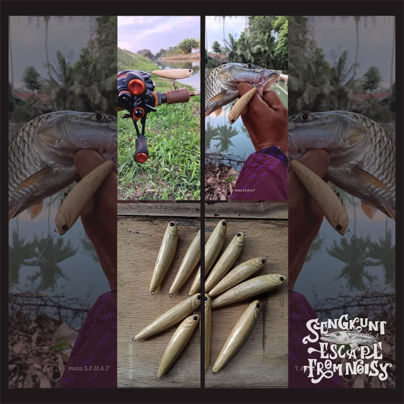 WTD Kayu / WTD Air Keruh/ lure HANDMADE /topwatter lure hampala/ umpan tiruan/ SENGKUNI lure