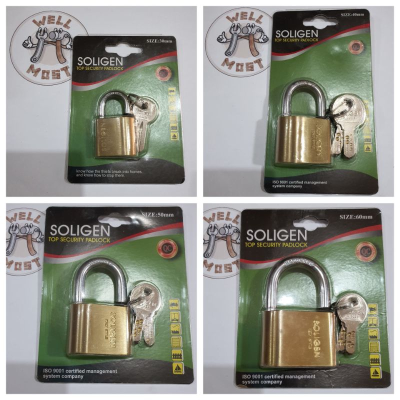 GEMBOK PER SOLIGEN LEHER PENDEK 30MM 40MM 50MM 60MM | GEMBOK PER KOMPUTER KEY SOLIGEN