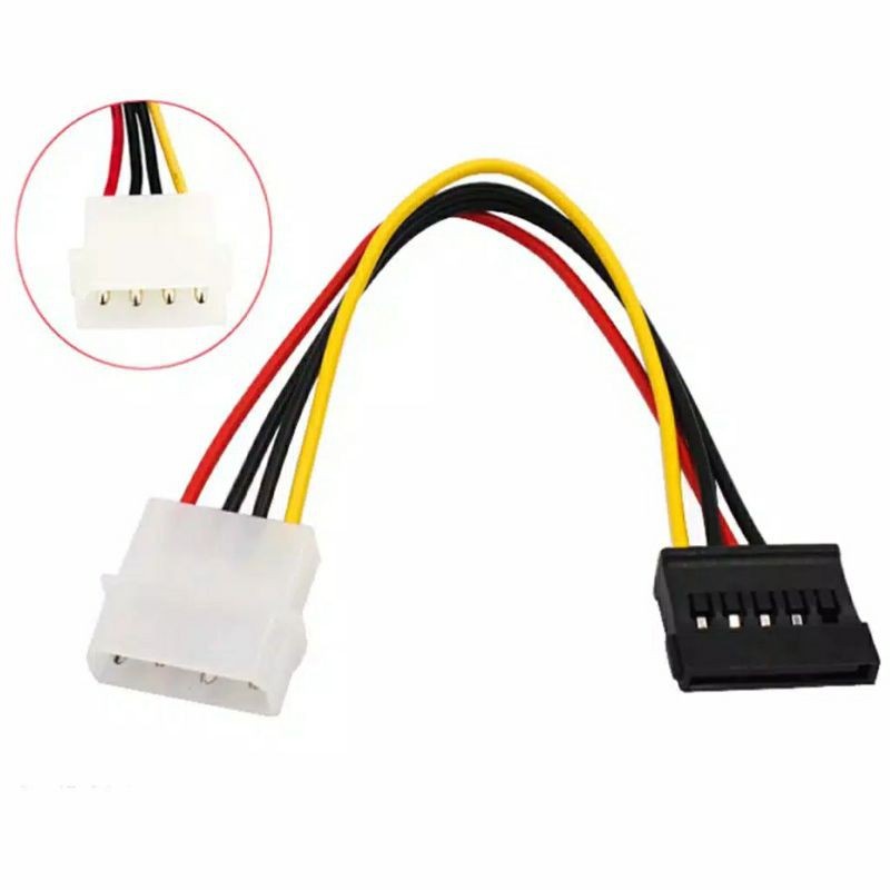 ATA Aceh - KABEL POWER MOLEX 4 PIN MALE TO SATA 15 PIN FEMALE CONVERTER