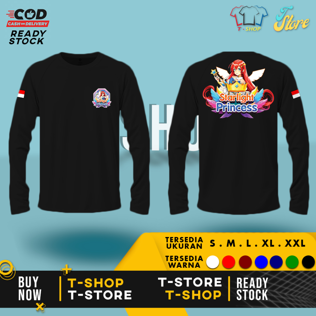 Kaos Baju Starlight Princess Slot Lengan Panjang | Baju Game Online | Cotton Combed 30s Lembut & Nya