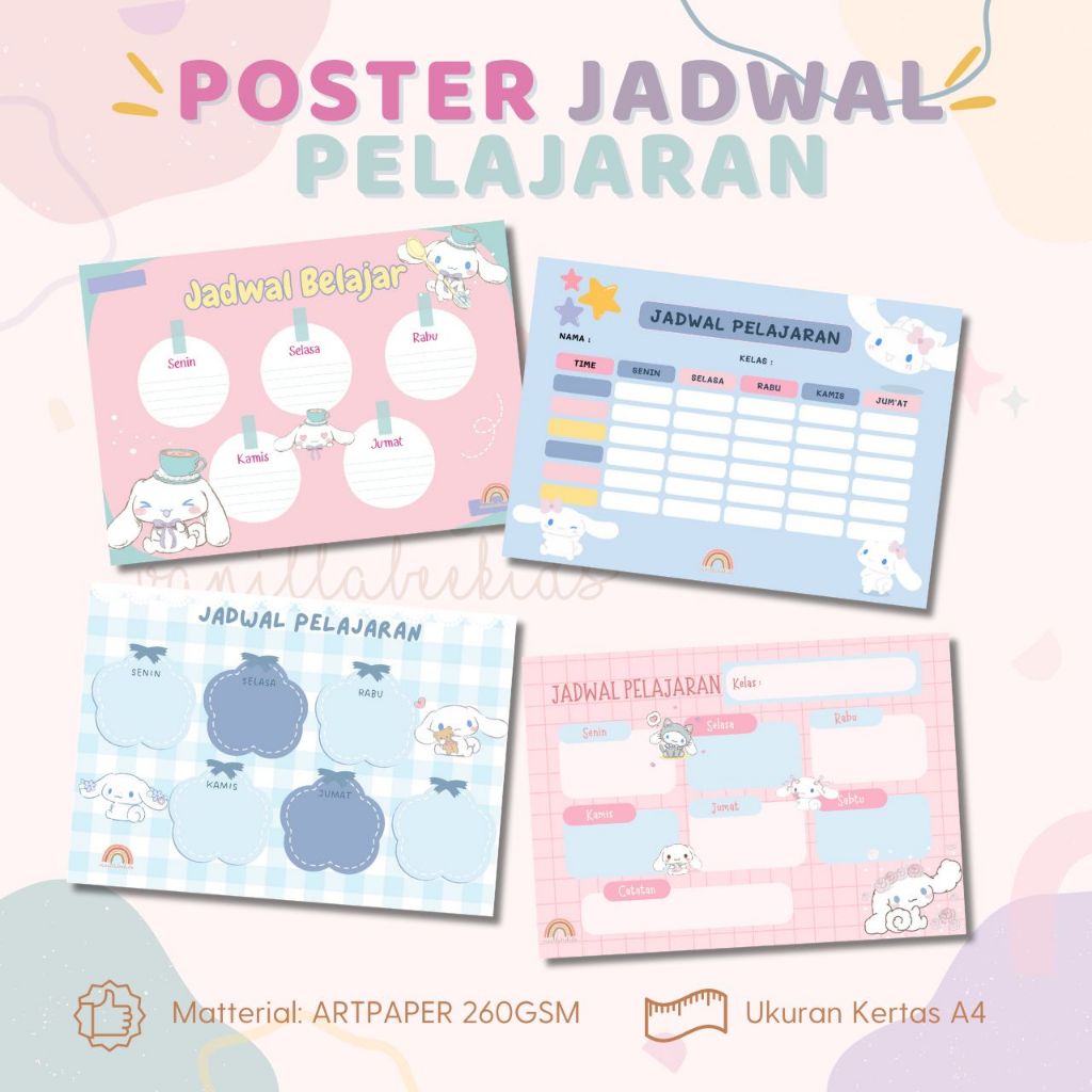 

Jadwal Pelajaran Sekolah CINNAMOROLL Poster Jadwal Sekolah