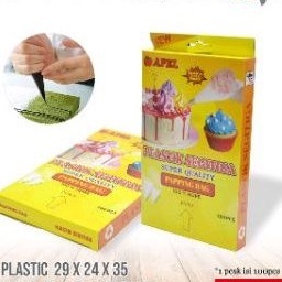 KECIL [ ISI 100 LEMBAR  ] Plastik Segitiga Kecil / PIPPING BAG / Kantong SPUIT / Merek Apel / Plasti