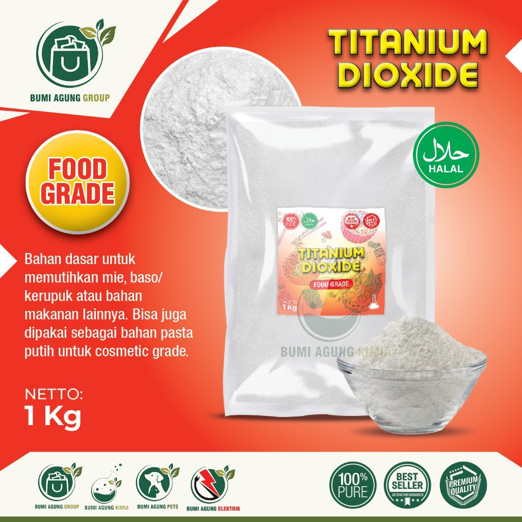 

Titanium Dioxide Food Grade Pemutih Makanan Opaque White 1KG 1 KG Tio2 Titan Dioksida