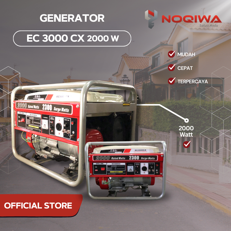 Generator Noqiwa EC 3000 CX - Mesin Genset Listrik Bensin 2000Watt Gasoline Generator Set