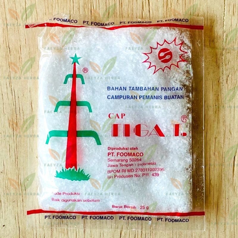 

25gr Sari Manis Pemanis Buatan Original cap TIGA T / 3T / Sodium 3T / Tiga Tebu / Sakarin