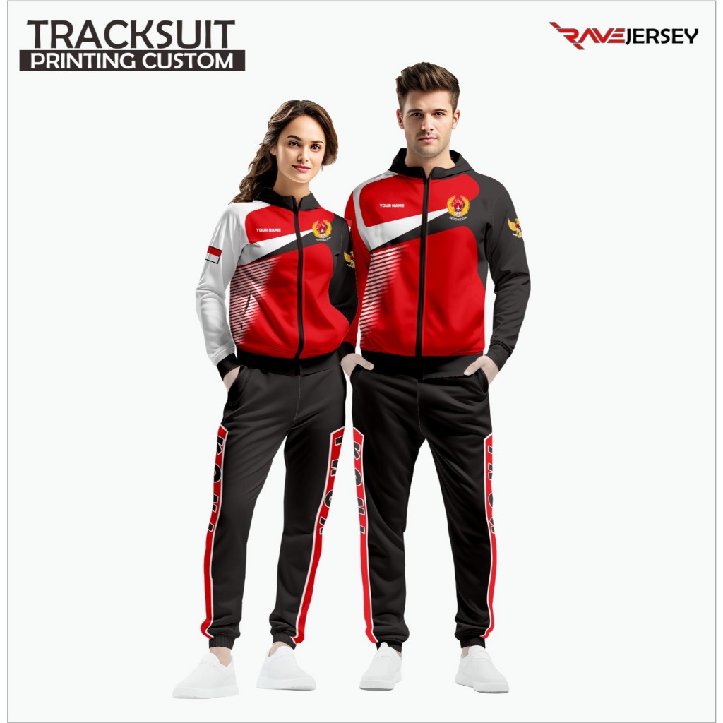 TRACKSUIT KONI PRINTING CUSTOM, JAKET KONTINGEN PRINTING, STELAN JAKET FULL PRINTING  CUSTOM