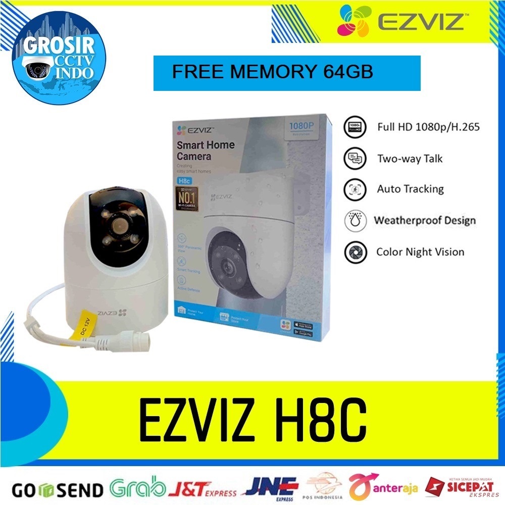 Ezviz H8c Outdoor CCTV Pan & Tilt Wifi IP Camera Auto Tracking 1080p/ 2mp FREE MEM 64